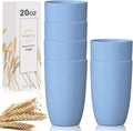 Wrova Wheat Straw Cups 6 PCS Good Alternative to Plastic Reusable Cups 20 oz by WROVA