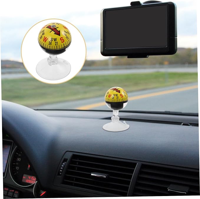 Car Guide Ball Compass with Strong Suction Cup 2.83In Portable Vehicle Compass - Image 9