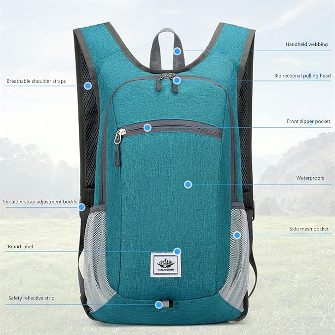 DOJUNS Hiking Backpack 15L Small Travel Backpack Lightweight Foldable Daypack - Image 5