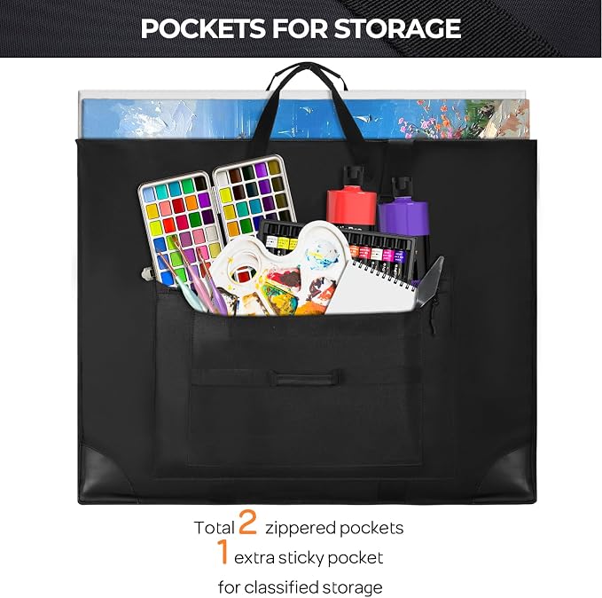Nicpro Large Size Art Portfolio Case, Artist Portfolio Tote Bag - Image 7