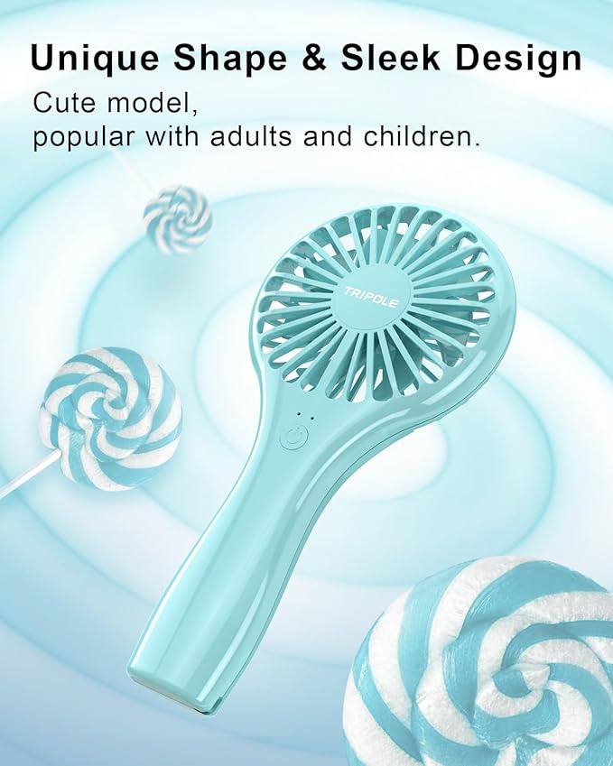 TriPole Mini Handheld Fan Battery Operated Small Personal Portable Fans Speed - Image 3