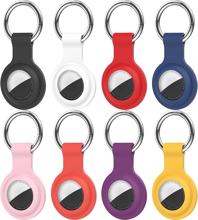 Compatible with AirTag Holder Case Keychain 8 Pack, by HATALKIN