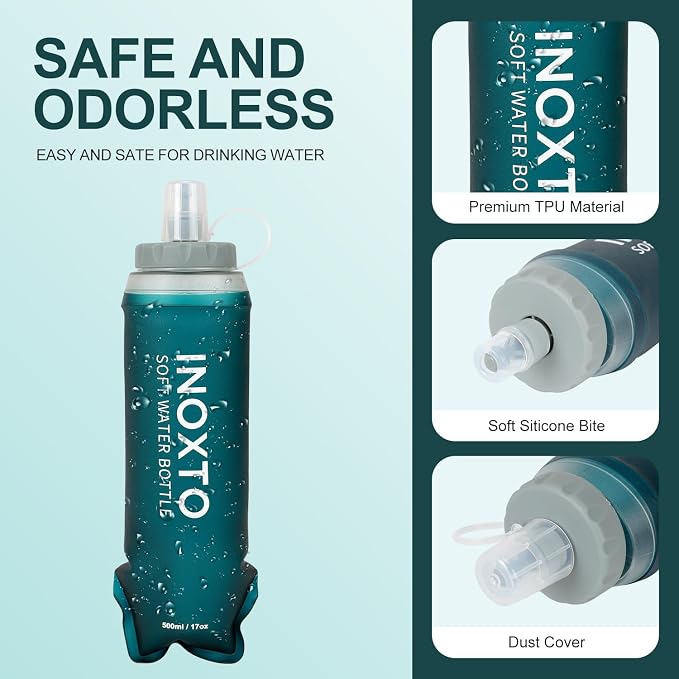 INOXTO Soft Flask, Collapsible Soft Water Bottles - Image 4