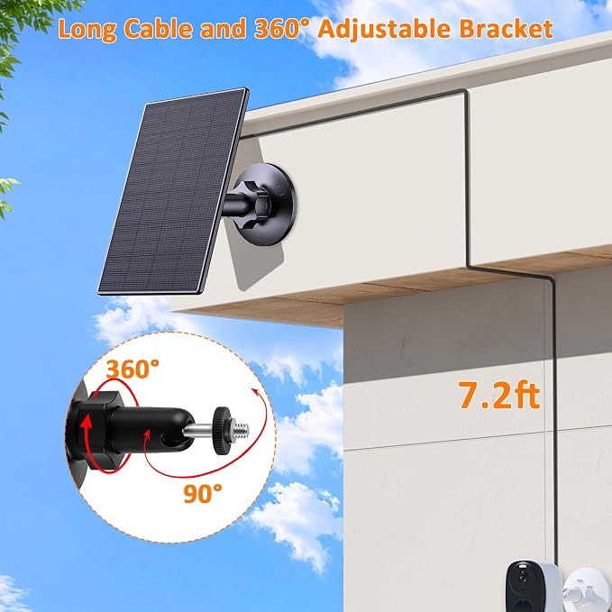 Zivif 2W Solar Panel for Security Cameras, Solar Charger - Image 4