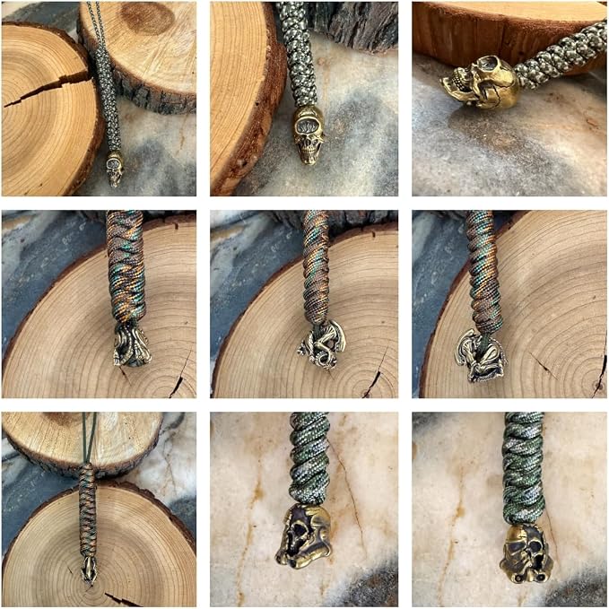 Handmade Lanyards with Brass Beads – Paracord 550 Survival Gear Leash - Image 5