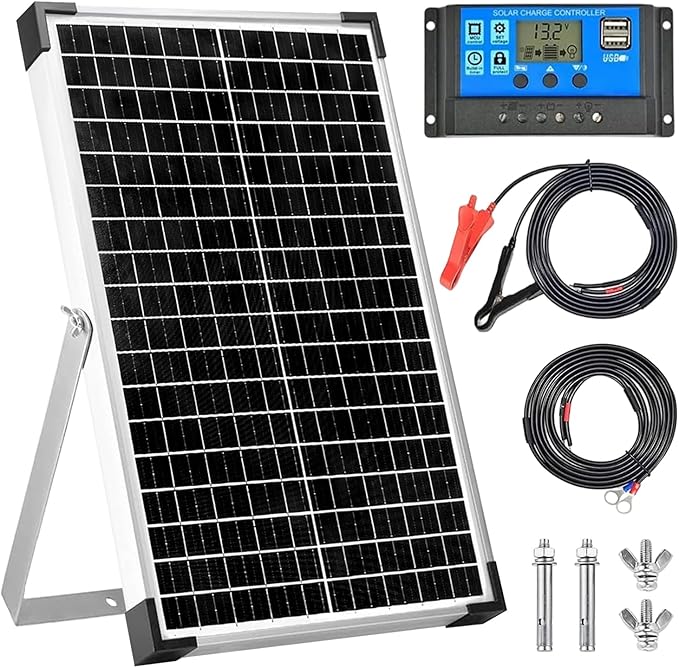 30W 12V/24V Solar Panel Kit, Monocrystalline Solar Battery Trickle Charger by Hoysicy