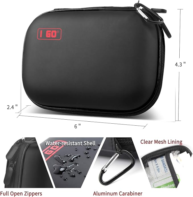 I GO 85 Pieces Hard Shell Mini Compact First Aid Kit, Small Personal Emergency - Image 2