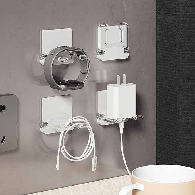 Self-Adhesive Foldable Hook | Wall-Mounted Power Cord Organizer | Razor Holder - Image 7