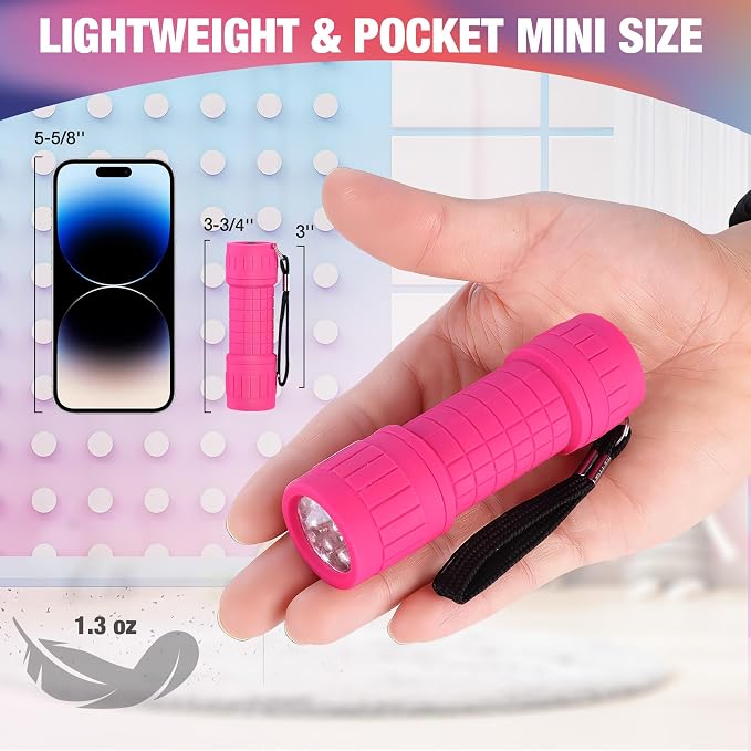 EverBrite UV Blacklight Flashlights 3-Pack Set, 9 LEDs 395nm Mini Black Light - Image 3