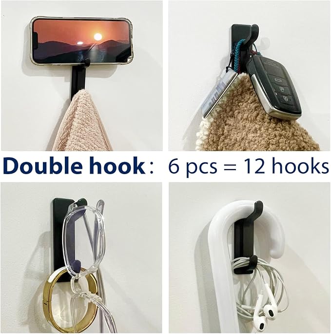 pickpiff Wall Hooks for Coat and Towel: 13LB Strong Adhesive Door Hanger Stick - Image 3