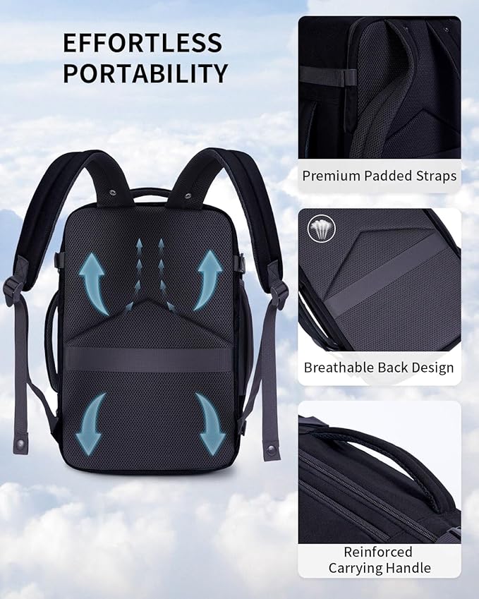 ECOHUB 17" Small Travel Backpack, United Airlines Personal Item Bag 17x10x9 - Image 5