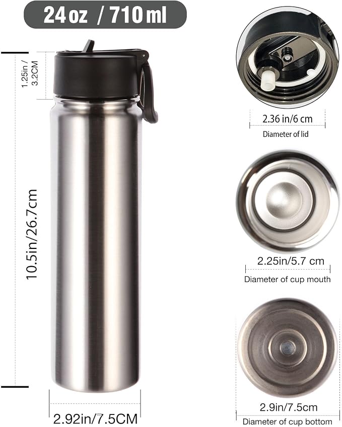 Volhoply 24oz Insulated Water Bottle - Image 2