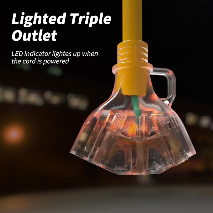 PlugSaf 1 FT 12/3 Gauge Outdoor Extension Cord - Image 6