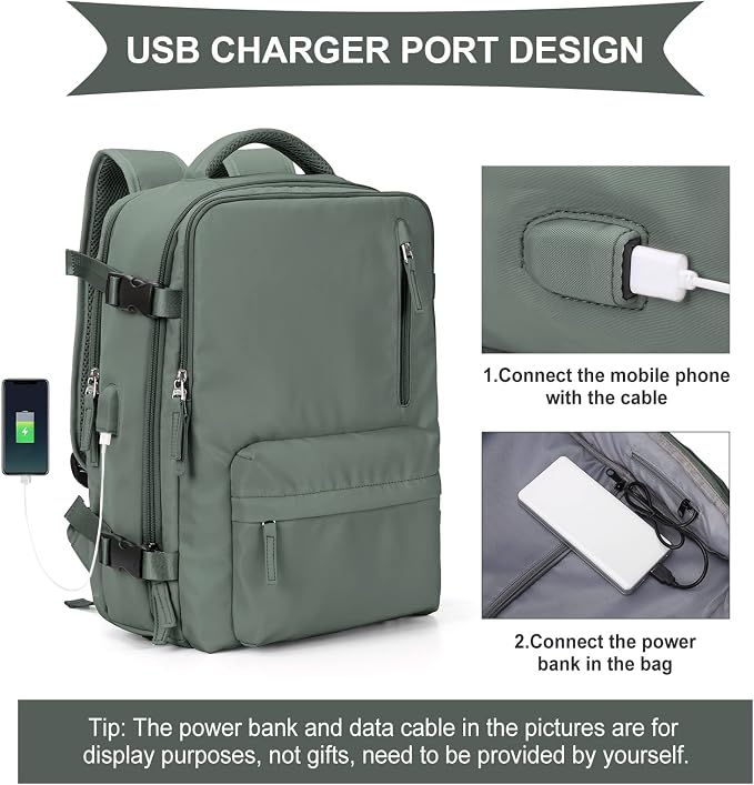 WONHOX Large Travel Backpack Carry on Flight Approved Laptop Work Business - Image 6