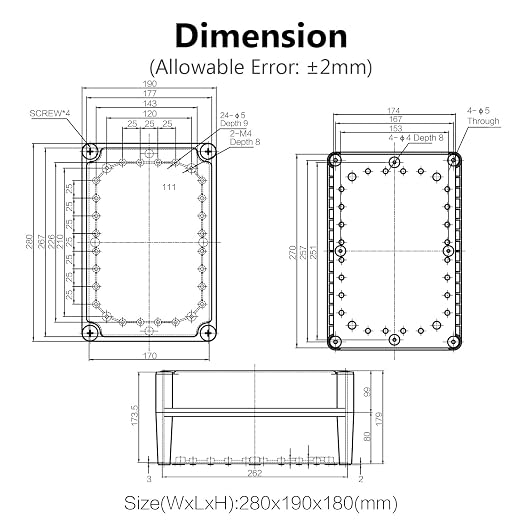 LeMotech IP67 Waterproof Junction Box ABS Plastic Project Box Dustproof - Image 6