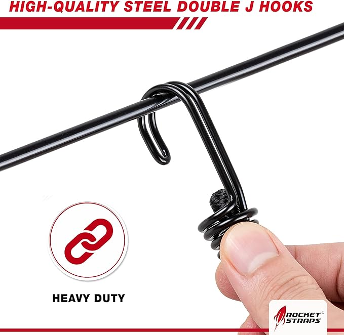 Rocket Straps - Ultimate Outdoor Bungee Cord Assortment - Heavy Duty Set of 12 - Image 5