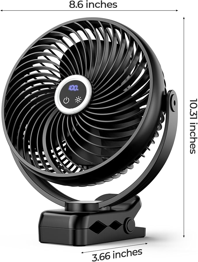 Koonie 10000mAh Portable Clip on Fan - Image 7
