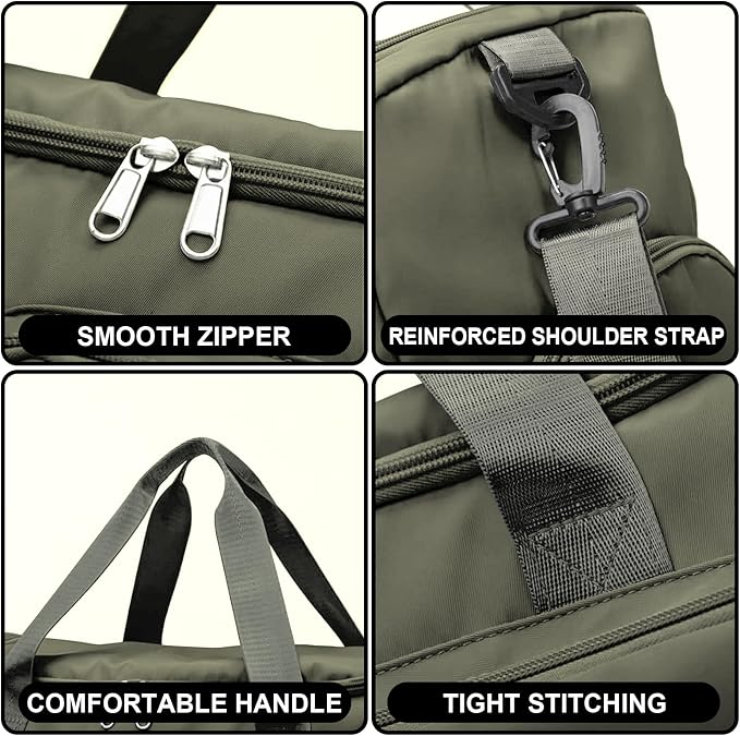 Suruid Gym Bag for Women Men, Travel Duffle Bag Large Capacity Carry On - Image 4