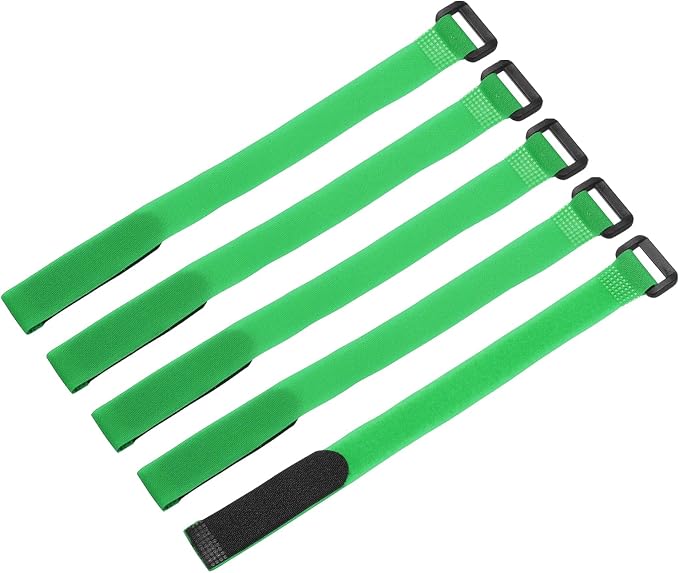 MECCANIXITY 5Pcs Reusable Battery Tie Down Straps, 0.8x12" Green Nylon by MECCANIXITY
