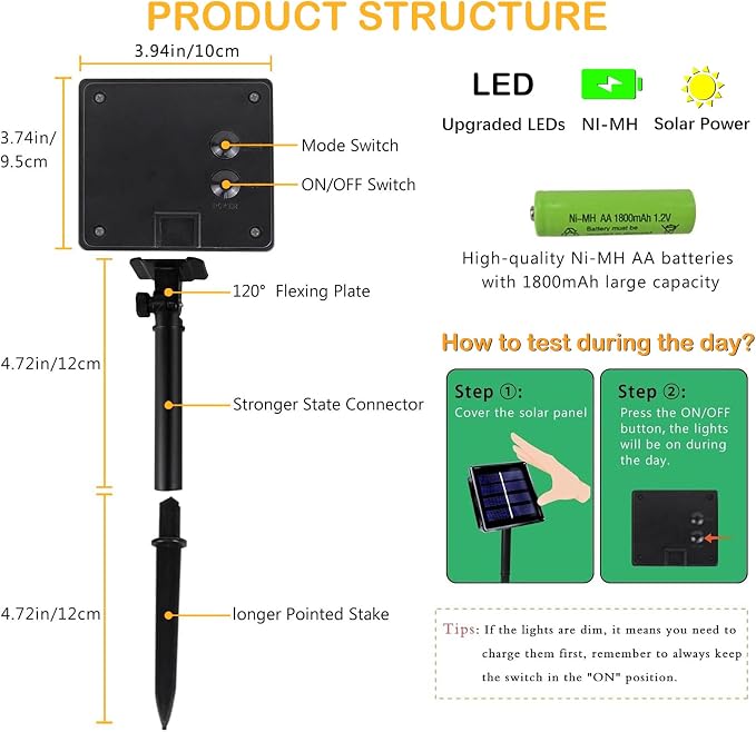 Upgrade 2Pack 500LED Solar String Lights - Image 7