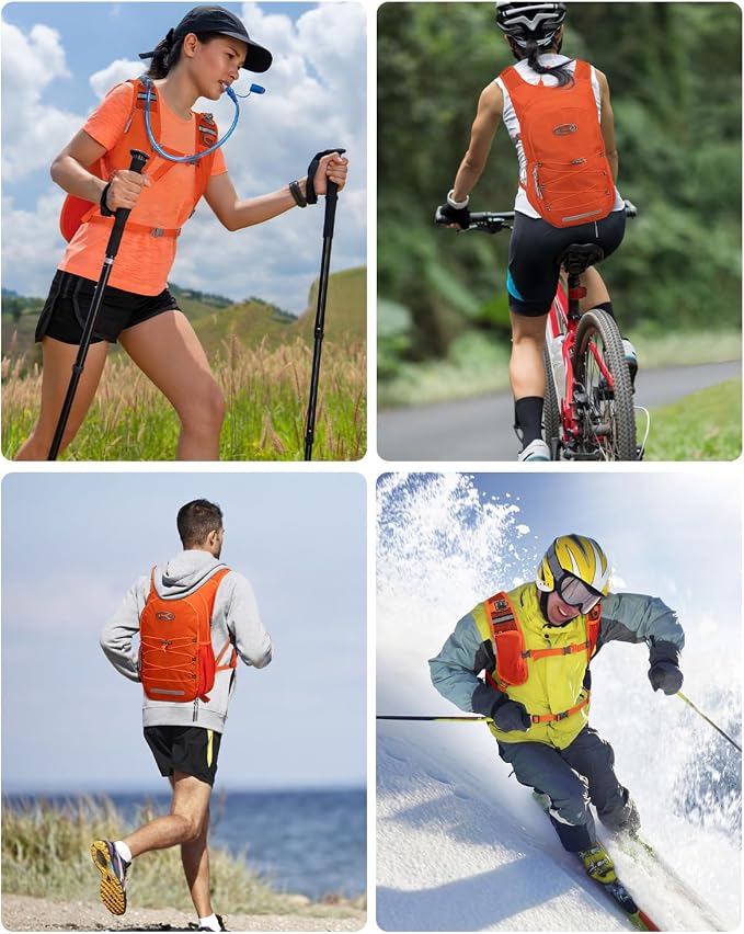Hydration Backpack with 2L Water Bladder, Hiking Water Backpack - Image 8