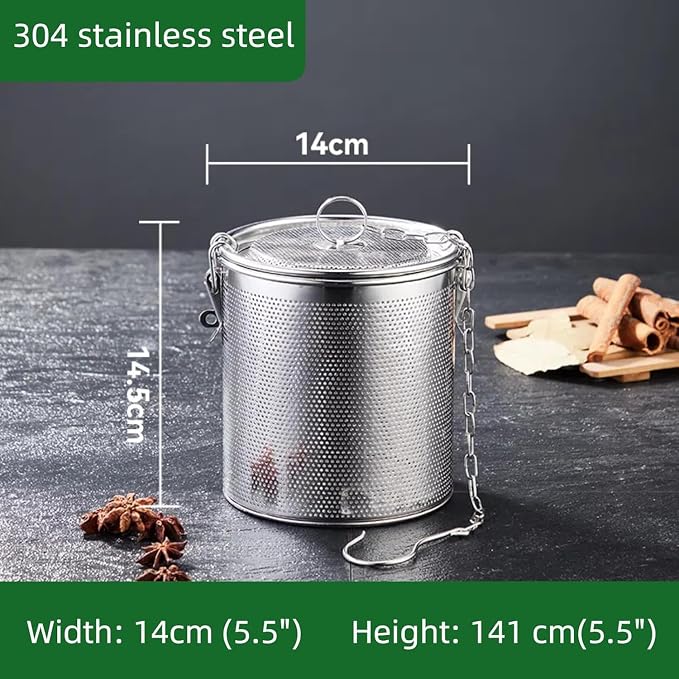 Stainless steel cylindrical seasoning filter, Mesh Design Tea Ball Strainer - Image 2