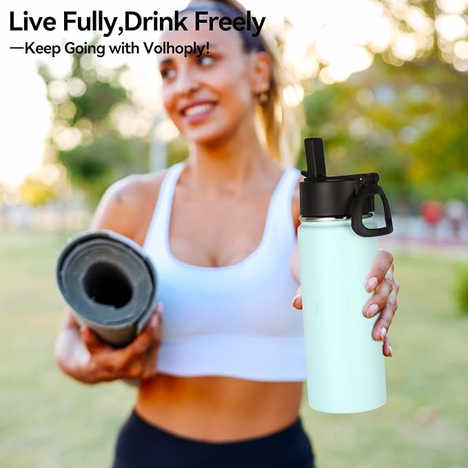 Volhoply 18oz Insulated Water Bottle Bulk 4 Pack, Kids Stainless Steel Water - Image 7