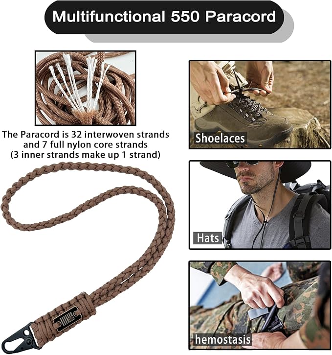 DDOUT Heavy Duty Paracord Lanyard 550 Paracord Braided Keychain - Image 5