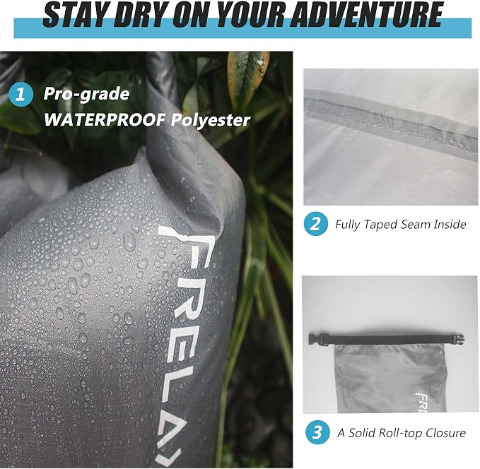 Frelaxy Dry Bag 3-Pack/5-Pack, Ultralight Dry Sack, Outdoor Bags Keep Gear Dry - Image 3