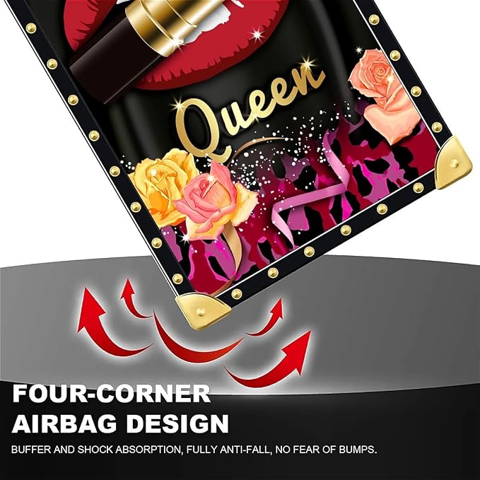 Compatible with iPhone 16 Case, Queen Lip Crown Leopard Print Luxury Golden - Image 7