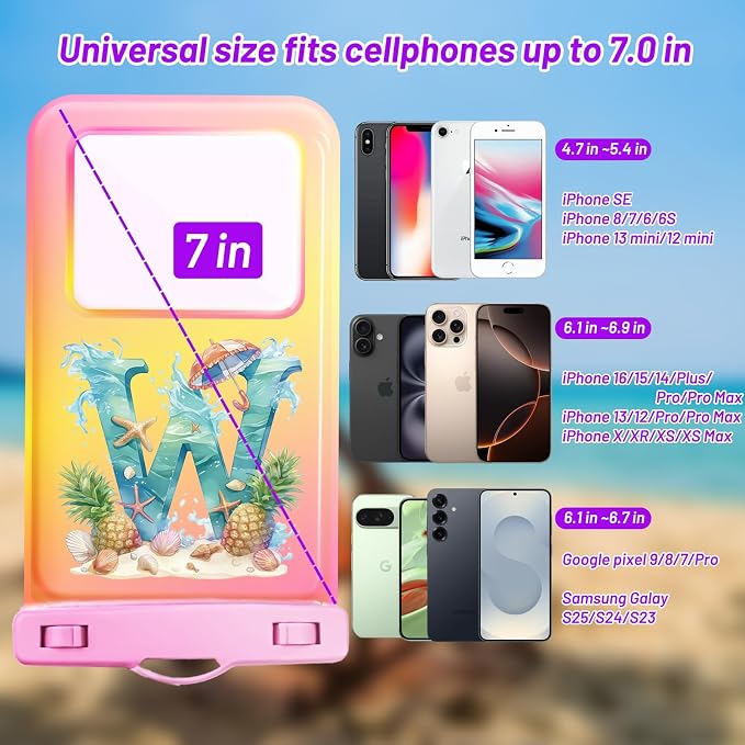 Personalized Initial Waterproof Phone Pouch Case - Image 2