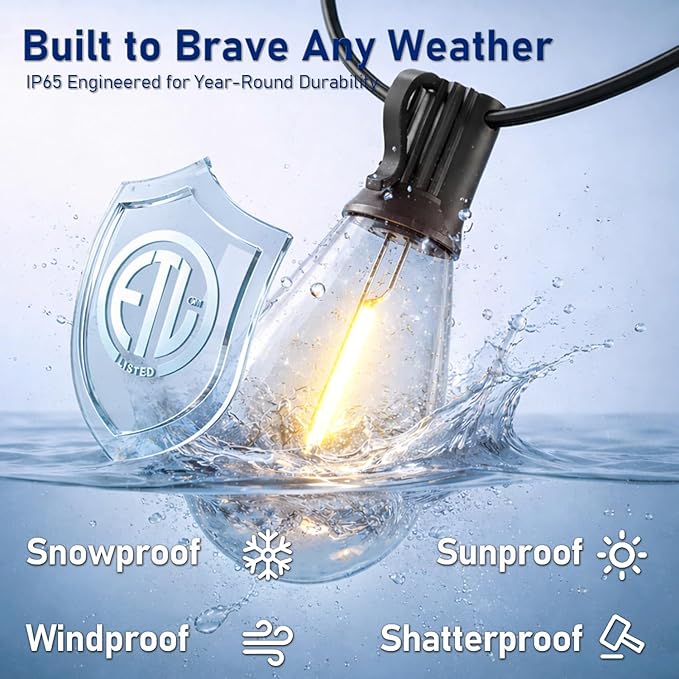 15FT LED Outdoor String Lights - Image 3