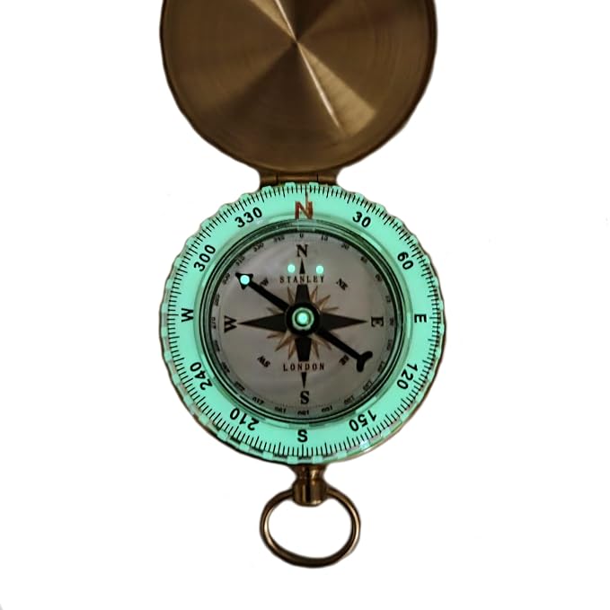 Glow in the Dark Brass Pocket Compass - Image 8