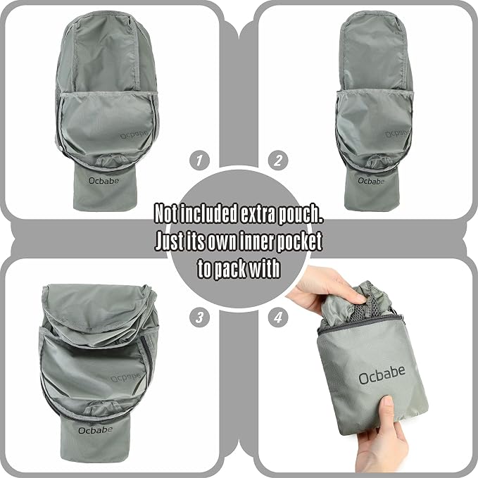 Ultra Lightweight Foldable Backpack, Water Resistant Small Packable Hiking - Image 4