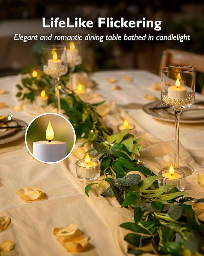 Homemory Rechargeable Tea Lights Flameless Candles - Image 3
