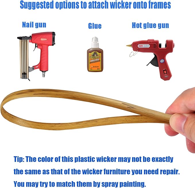 520 Ft Wicker Repair Kit, Plastic Wicker Replacement Material, Faux Rattan - Image 5