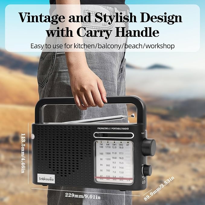 Portable Weather Radio AM FM SW, Wall Plug and Battery Powered, Transistor Radio - Image 7
