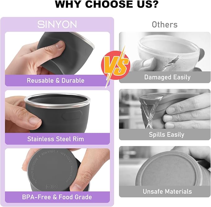 Collapsible Travel Cup, BPA-Free Reusable Water Cup, Lightweight Drinking Cups - Image 3