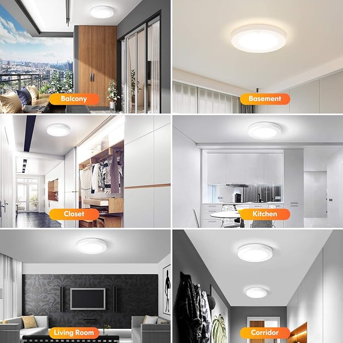Motion Sensor LED Ceiling Light, 15W & 1200LM, 3 Colors in 1, 7.5inch Flush - Image 7