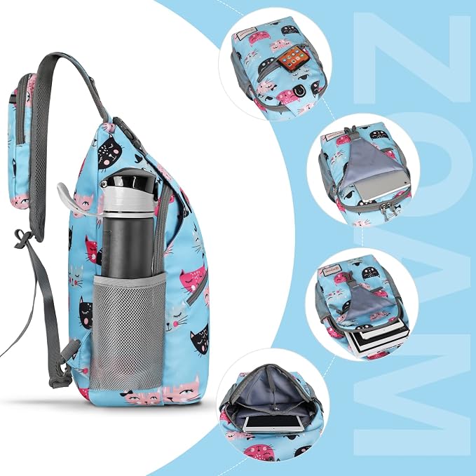 ZOMAKE Sling Bag, Small Crossbody Sling Backpack, Water Resistant Shoulder - Image 3