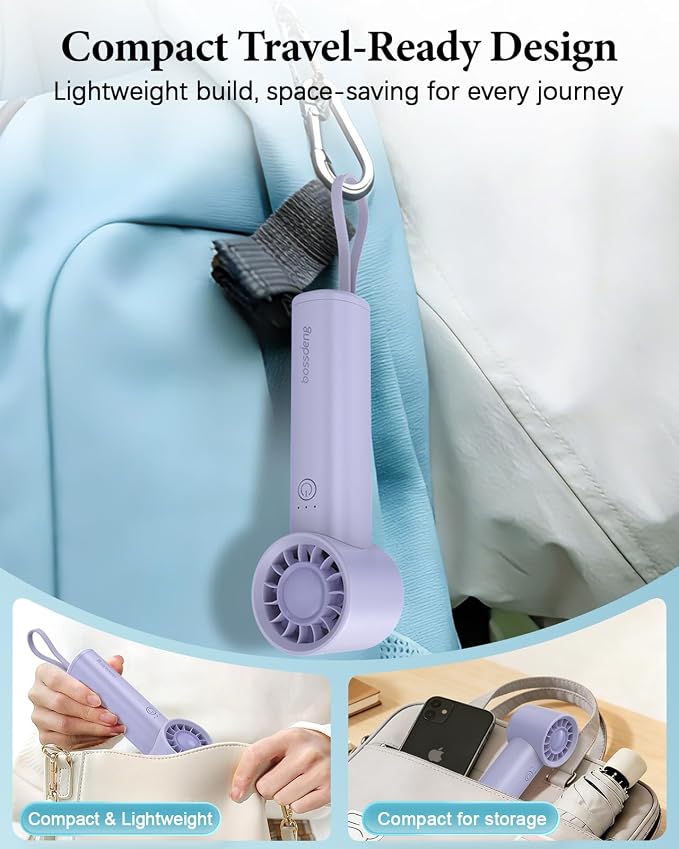 Portable Handheld Fan with Power Bank, 3 IN 1 USB Rechargeable Mini Personal - Image 6