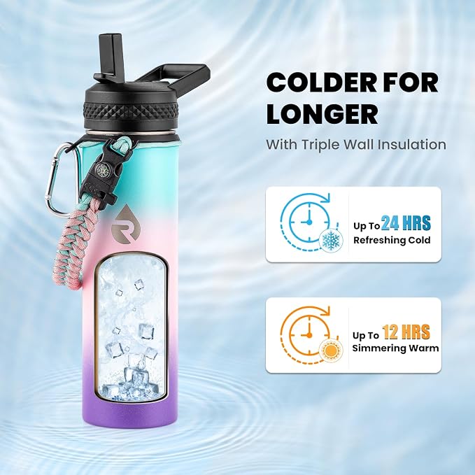 RAYMYLO Insulated Water Bottle 20 oz, Triple Wall Vacuum Stainless Steel - Image 2