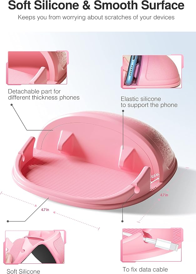 Loncaster Car Phone Holder, Car Phone Mount Silicone Car Pad Mat - Image 3
