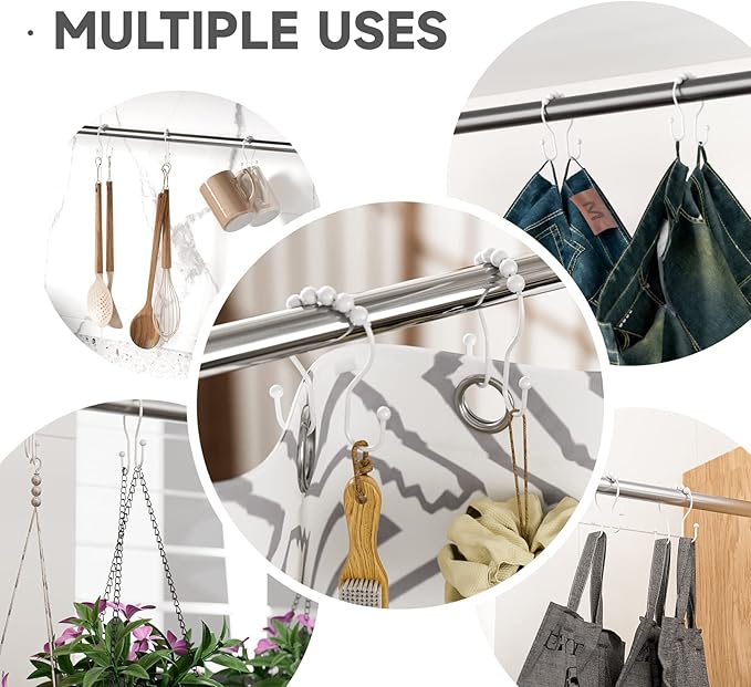 Bathway White Shower Curtain Hooks and Rings - Image 4