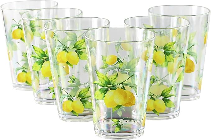 Calypso Basics Fresh Lemons, by Reston Lloyd, 8oz Acrylic Juice Drinkware by RestonLloyd