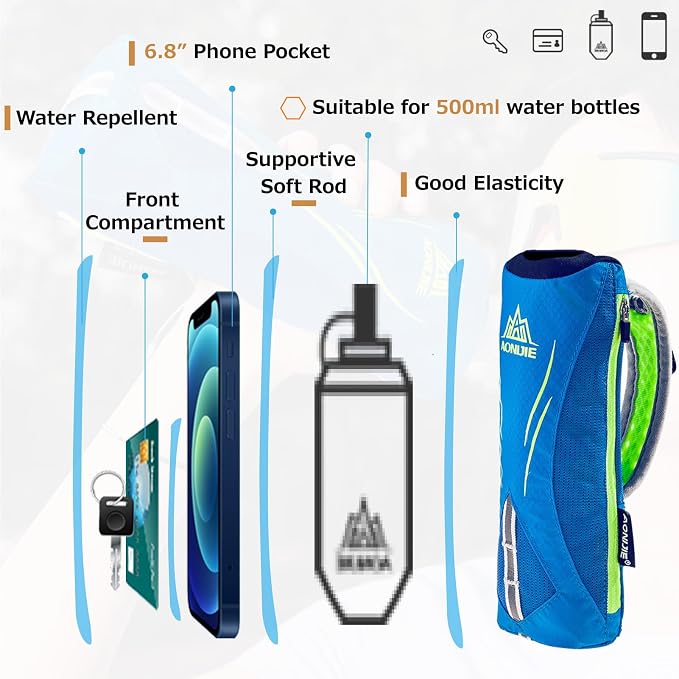 Azarxis TPU Soft Flask Collapsible Water Bottle Running Folding Gel Water - Image 3