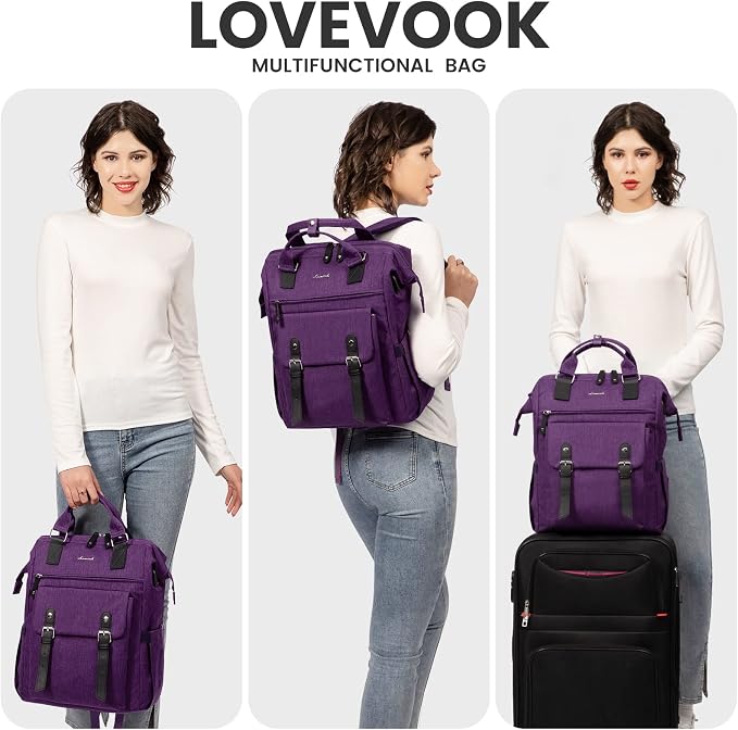 LOVEVOOK Laptop Backpack for Women Work Travel Backpack, Teacher Doctor Nurse - Image 2