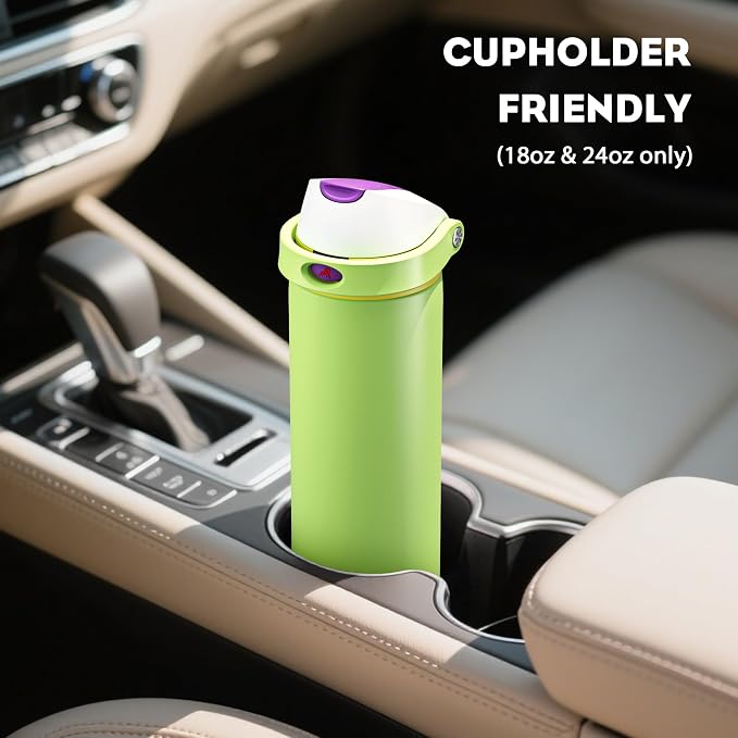 POWCAN 18 oz Insulated Water Bottle: 2-in-1 Push-Button Spout & Quick-Flip Straw - Image 5