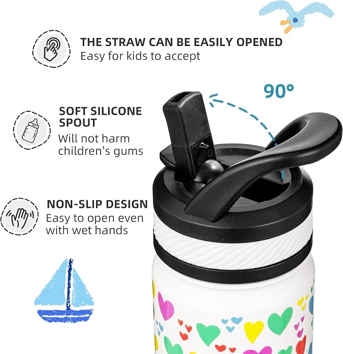 Fanhaw 14 Oz Kids Insulated Water Bottle - Image 3