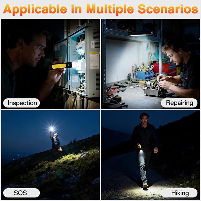 Rechargeable Flashlights High Lumens 1800, Flat EDC Flashlight Rechargeable - Image 8
